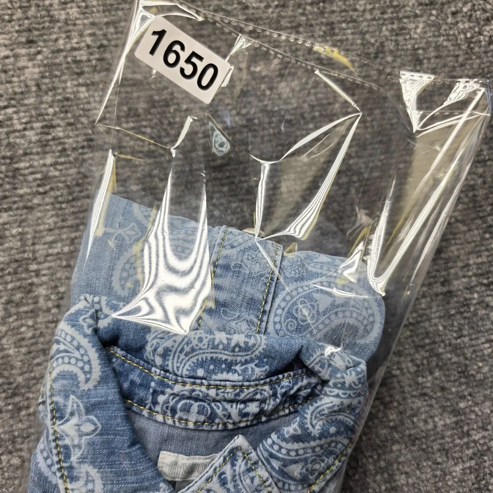 Gymboree Girls Size 8 Denim Shirt Dress Western Paisley Snap Front Light Wash